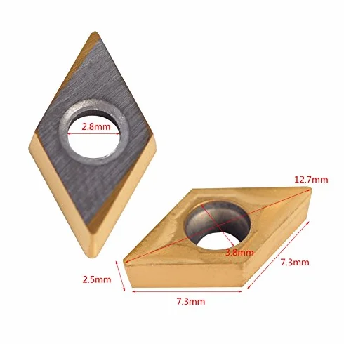 CNC Milling Bits Set of 10 Diamond Shape Carbide Insert Cutters DCMT070204 HM YBC251