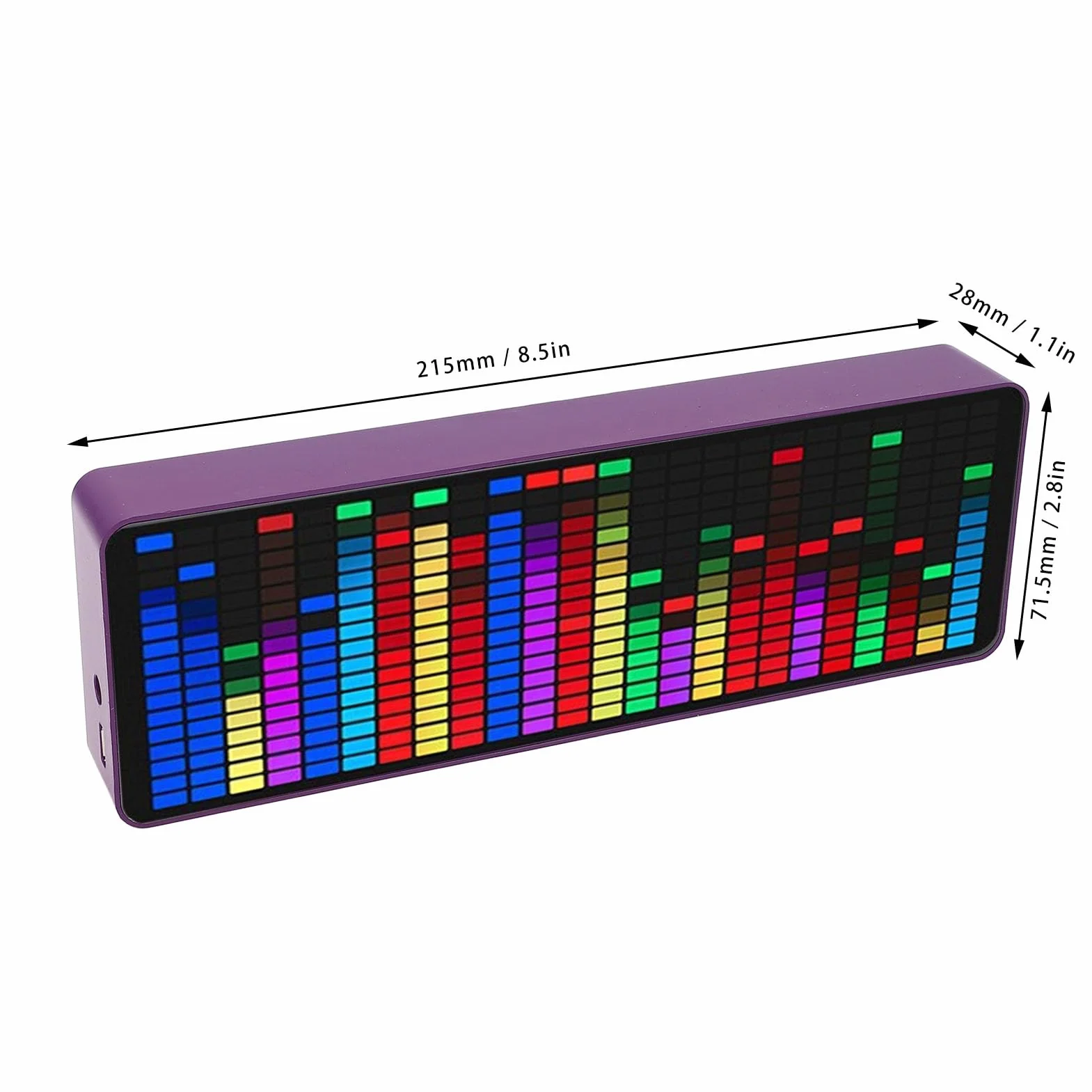 Analizator Widma Audio LED 384 Diody Zegar 20 Dynamicznych 7-kolorowych Czujnik Głosu 1624 Segmenty Rytmu
