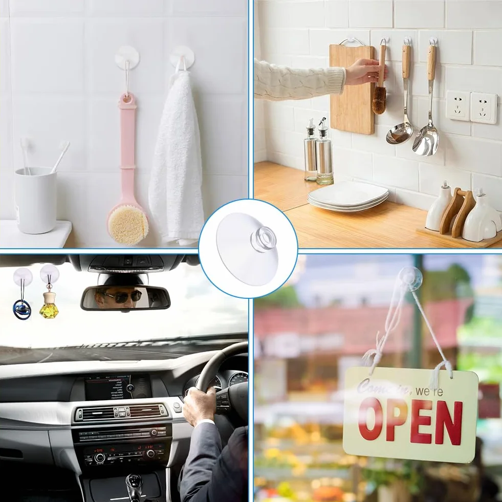 flintronic Dwustronna przyssawka z gwintem M5, przyssawki Camper Van, przezroczysta przyssawka bez haczyków, przyssawki samochodowe do łazienki, szafy, okna, 12 sztuk (rozmiar 30 mm)