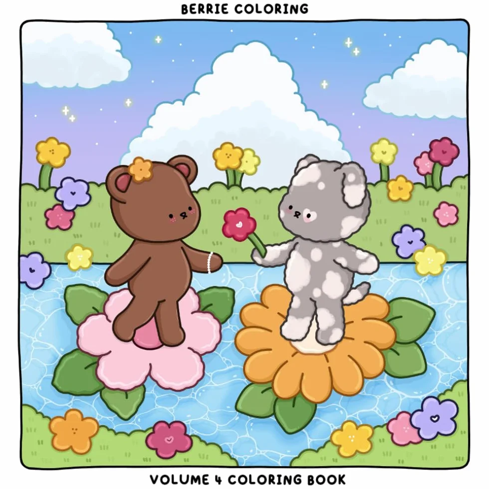 Berrie Coloring Volume 4: Cute and Cozy Coloring Book for Adults & Kids Featuring Easy to Color Animal Illustrations and Adorable Scenes