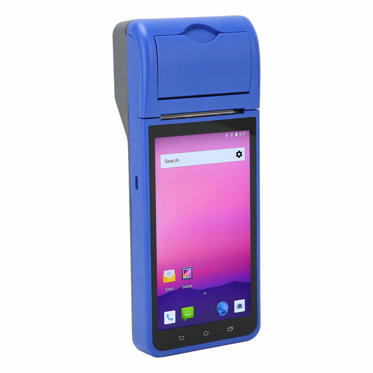 Drukarka Paragonów Biznesowych, Drukarka Termiczna 58 Mm z Ekranem Dotykowym Android OS 5,5", Obsługa Ręcznych Urządzeń POS 4G, Bluetooth, Wi-Fi dla Androida 8.1.0, dla Restauracji,(Niebieski)