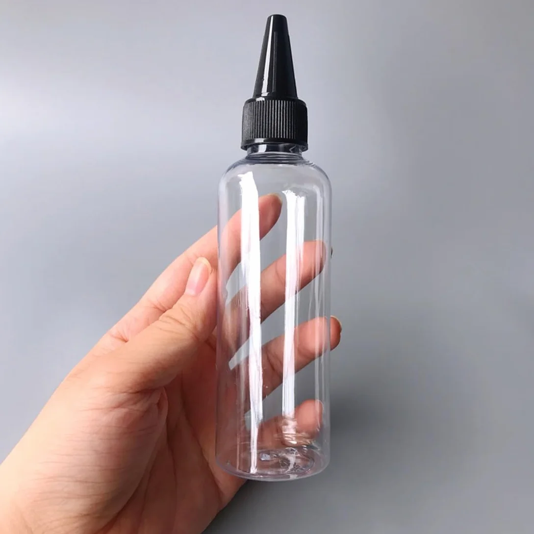 JZK 8 x squeezable plastikowe butelki Dropper Bottles 100 ml + 8 x wodoodporne etykiety do projektów związanych z sztuką płynów i e-płynów