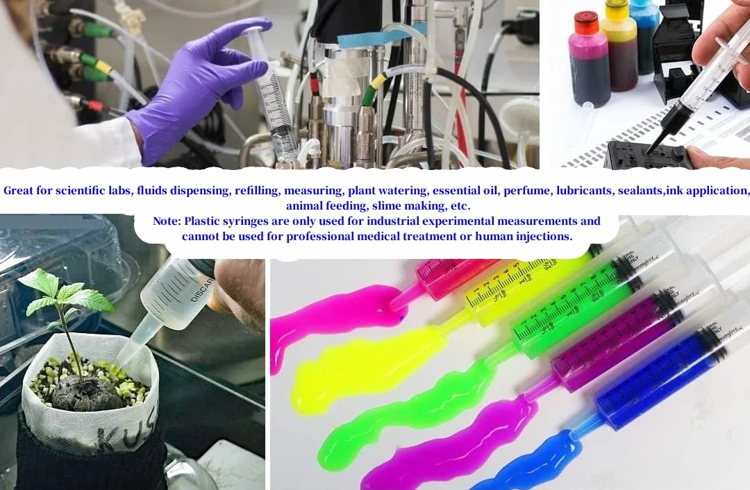 Hyber&Cara Strzykawki 20 ml, 5 szt. plastikowa strzykawka z końcówką cewnika do laboratoriów naukowych, pomiaru i dozowania cieczy, karmienia zwierząt, podlewania roślin