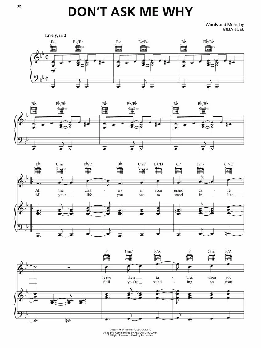 Billy Joel - Greatest Hits, Volume I & II - Piano/Vocal/Guitar Songbook: Greatest Hits: Piano-vocal-guitar: 1-2