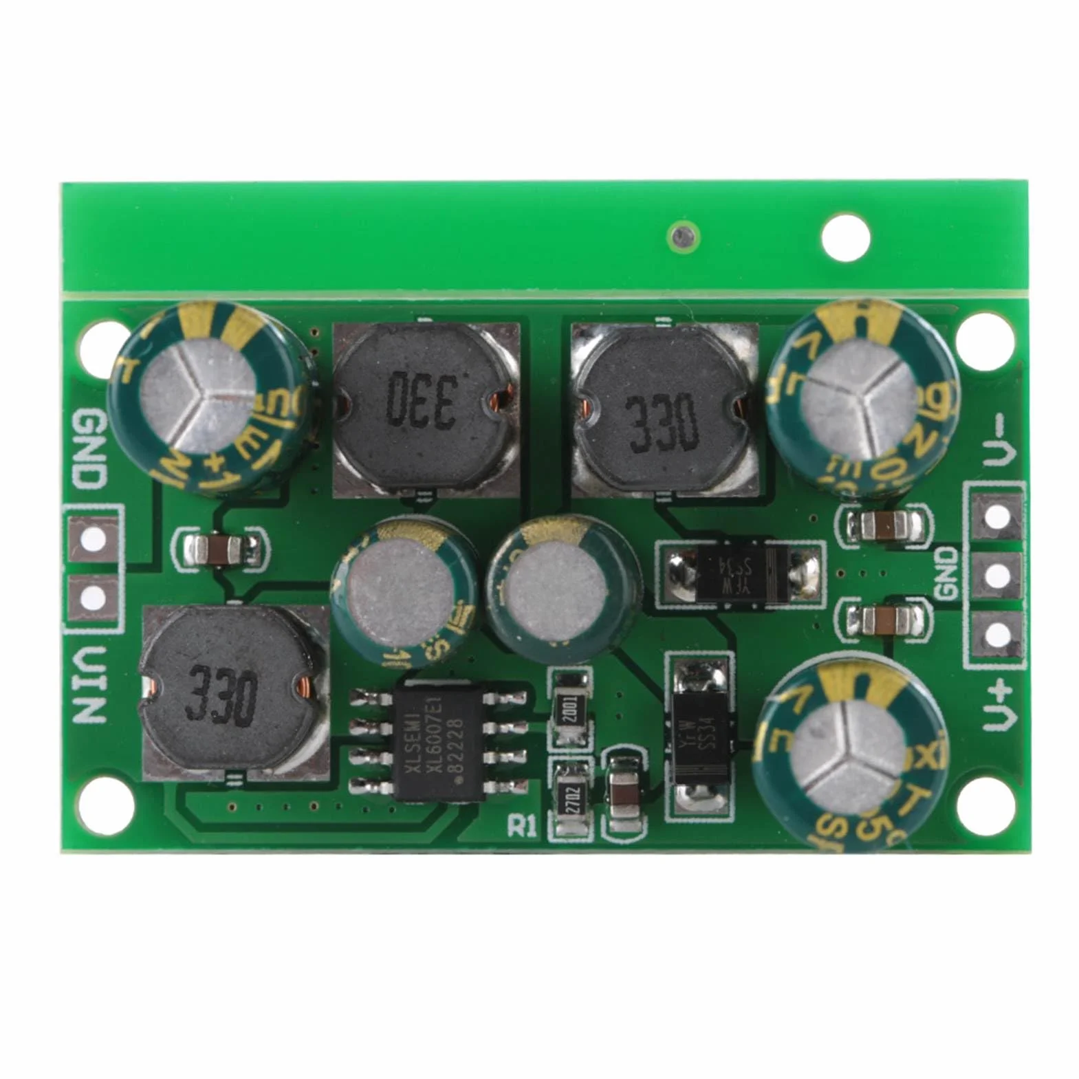 Przetwornica DC-DC Boost, Regulator Napięcia ±6V Wyjście, 3-24V Wejście, Wysoka Sprawność 90%, Kompaktowe Wymiary 42x24x15mm