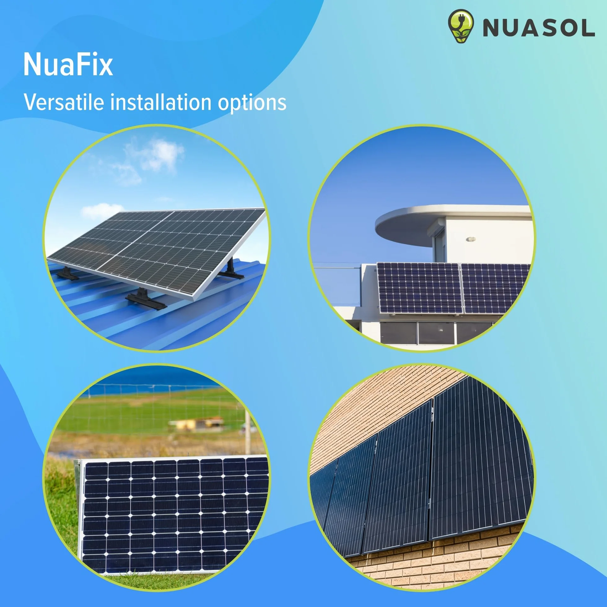 PV 4 x uchwyt do paneli słonecznych 48 cali / 118 cm | uchwyt na moduł solarny balkon elektrownia aluminiowa | zawieszenie płaskiego dachu PV regulowane 0-90° | uchwyt na 2 moduły solarne wraz