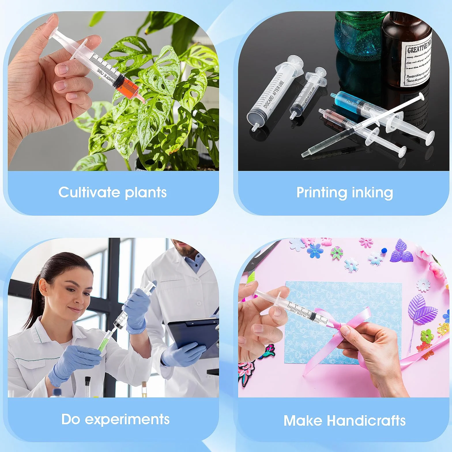 Zestaw strzykawek bezigłowych 1 ml 3 ml 5 ml 10 ml 20 ml z tworzywa sztucznego do precyzyjnego dozowania płynów