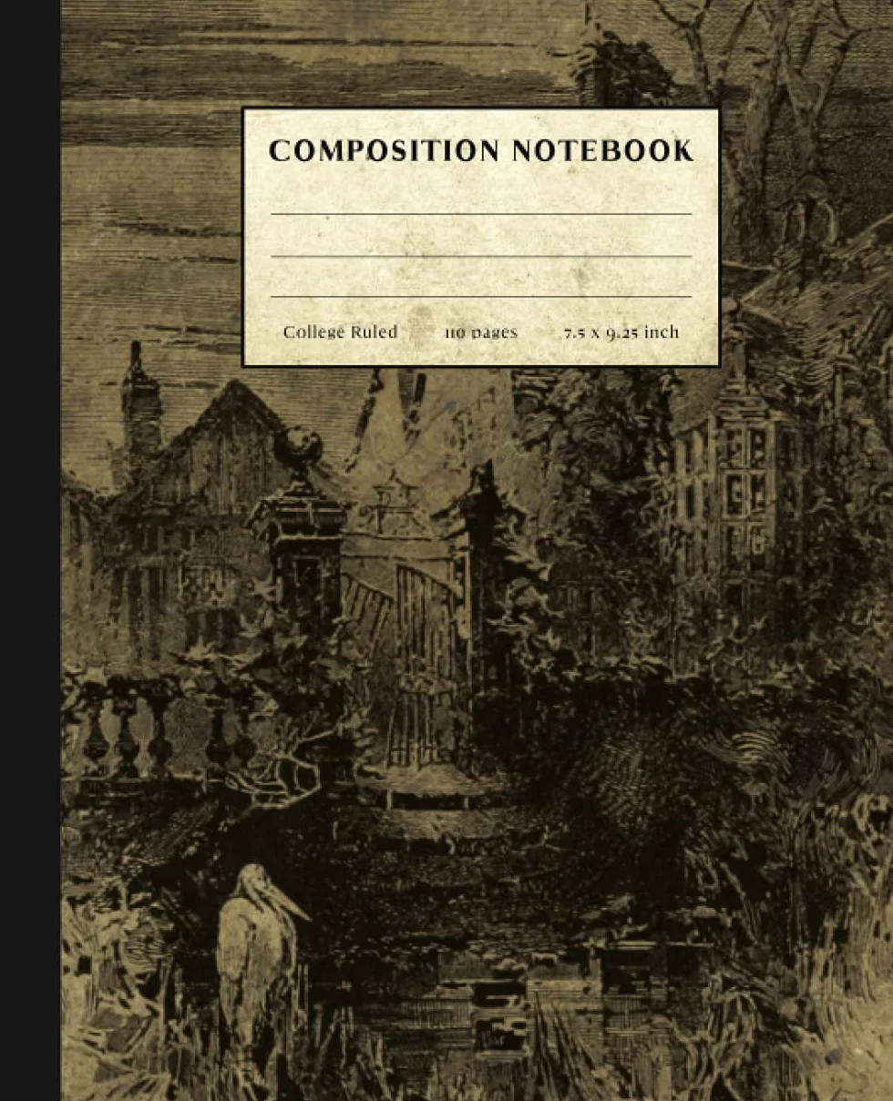 Haunted House Composition Notebook: Vintage Style College Ruled Paper for School College or Work