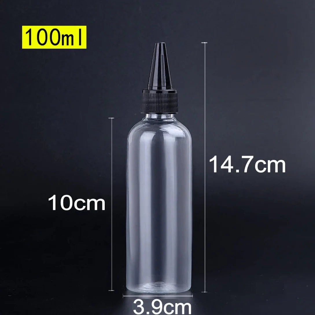JZK 8 x squeezable plastikowe butelki Dropper Bottles 100 ml + 8 x wodoodporne etykiety do projektów związanych z sztuką płynów i e-płynów