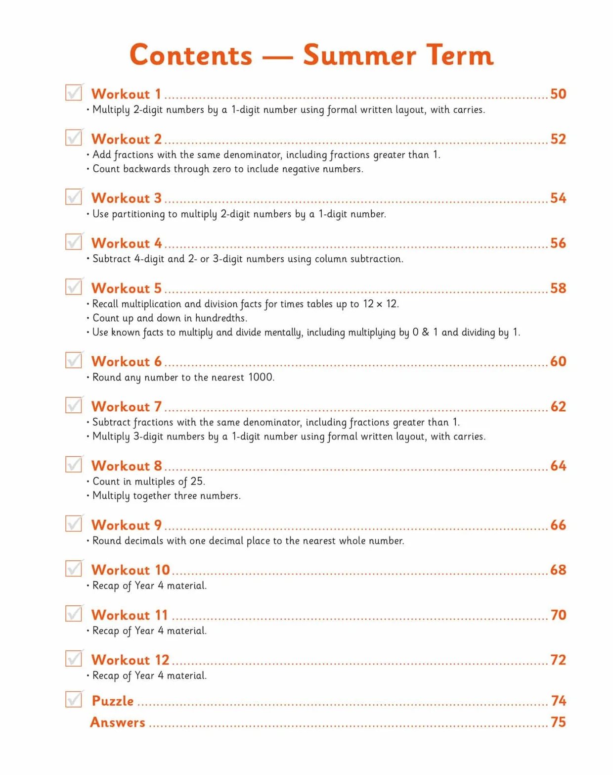 KS2 Year 4 Maths 10-Minute Weekly Workouts: Arithmetic
