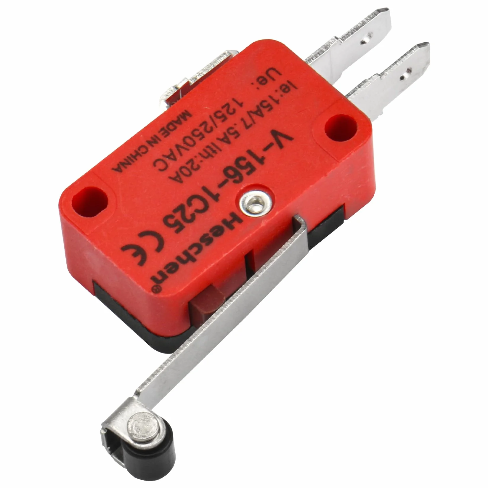 Heschen Mikroprzełącznik V-156-1C25 SPDT 20A 250VAC długa dźwignia rolkowa 2-pak