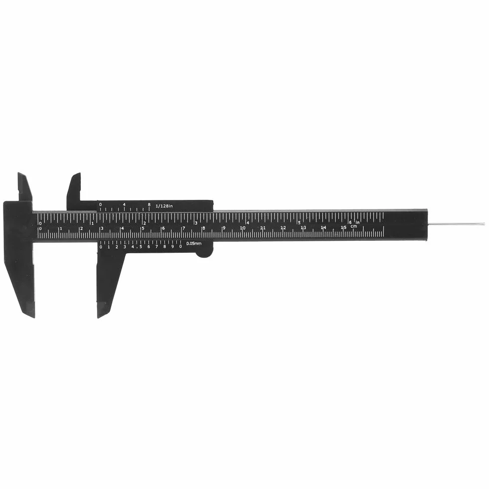 Cyfrowa Suwmiarka z Noniuszem, Czarna, Plastikowa, 150 mm, Podwójna Skala, Mechaniczne Stopnie Wyświetlające, Narzędzie Pomiarowe z Dokładnością 0,5 mm