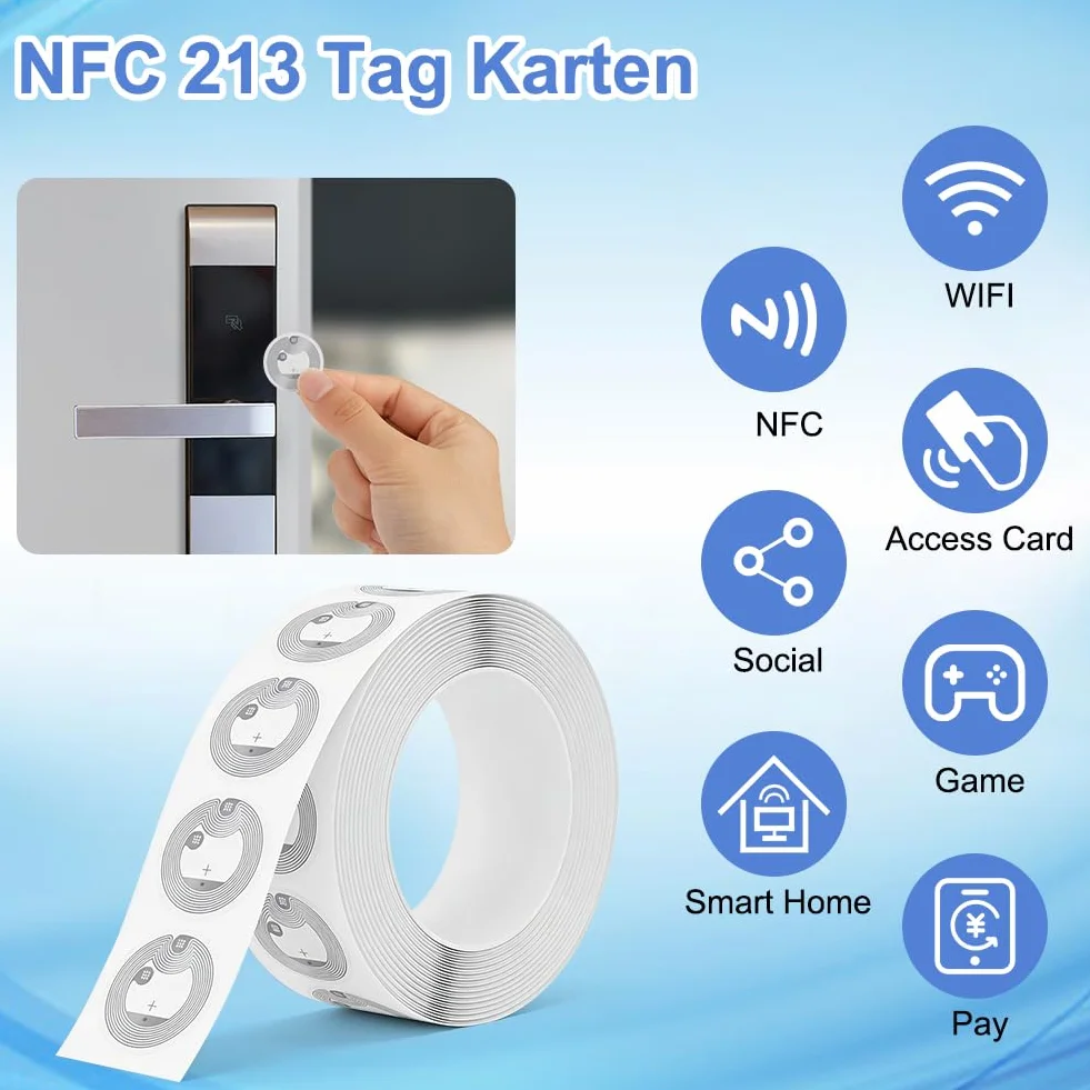 OFFCUP Znaczniki NFC 20 szt. NTAG213 25 mm 1 cal okrągłe karty naklejki NFC