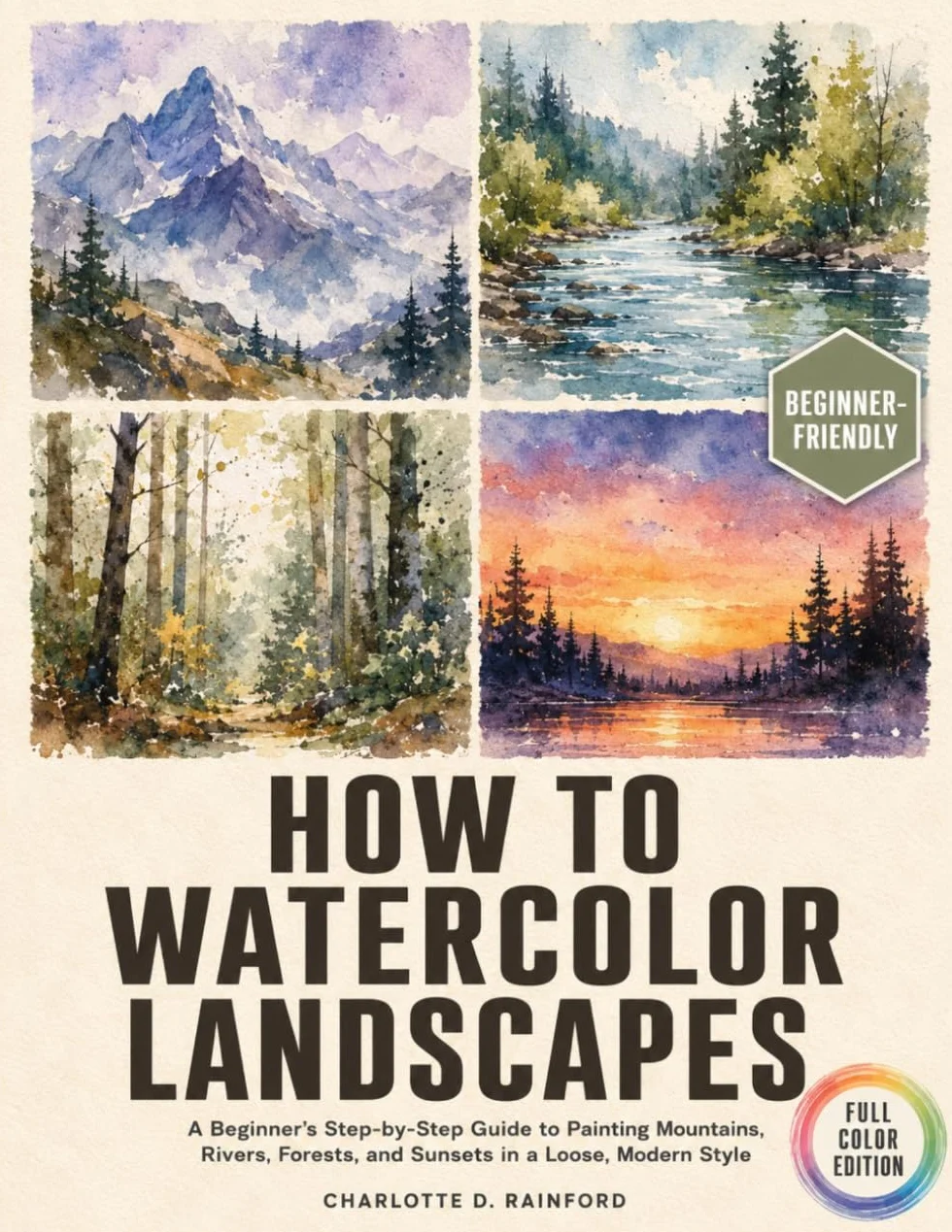How To Watercolor Landscapes: A Beginner’s Step-by-Step Guide to Painting Mountains, Rivers, Forests, and Sunsets in a Loose, Modern Style