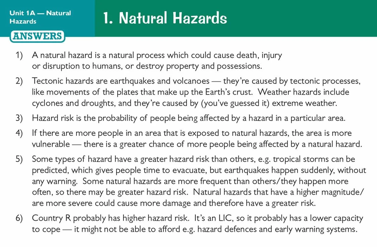 GCSE Geography AQA Revision Question Cards