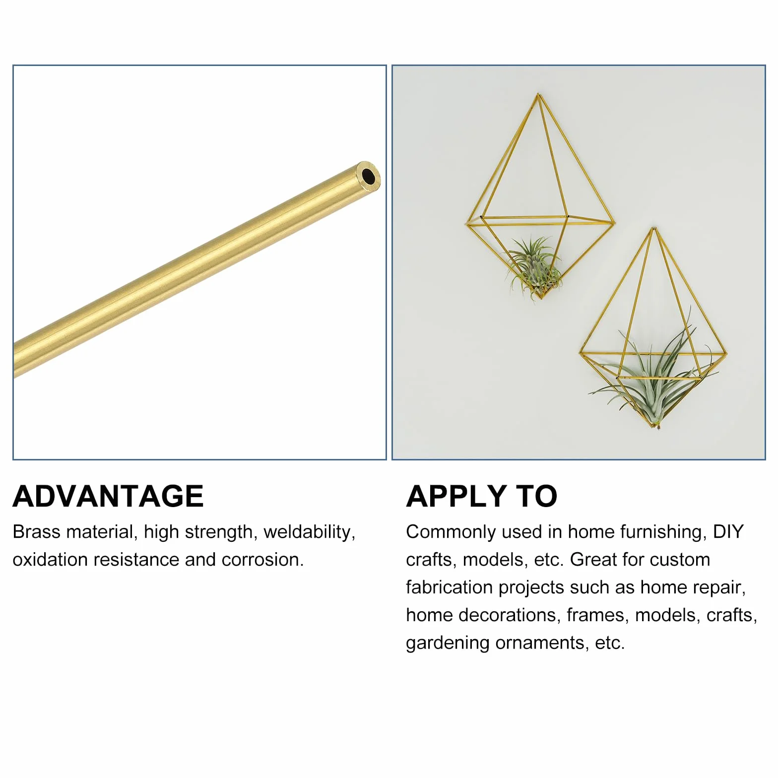 METALLIXITY Mosiężna rurka (2 mm śr. x 0,5 mm ściana T x 100 mm L) 4 szt., proste rurki - do wyposażenia domu, maszyn, rękodzieła DIY