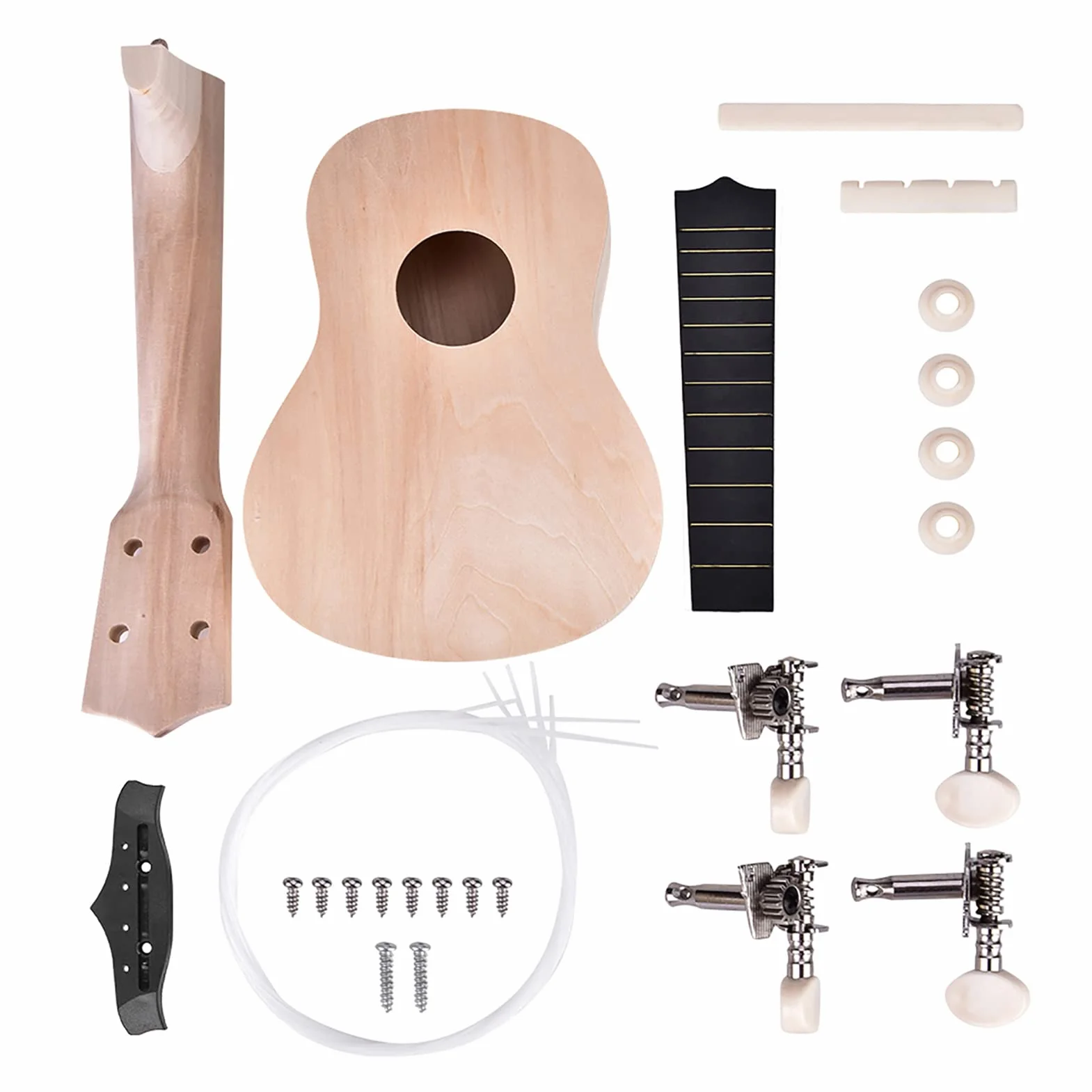 Zestaw do Ukulele DIY 4-strunowy Lipa Instrument Muzyczny dla Początkujących