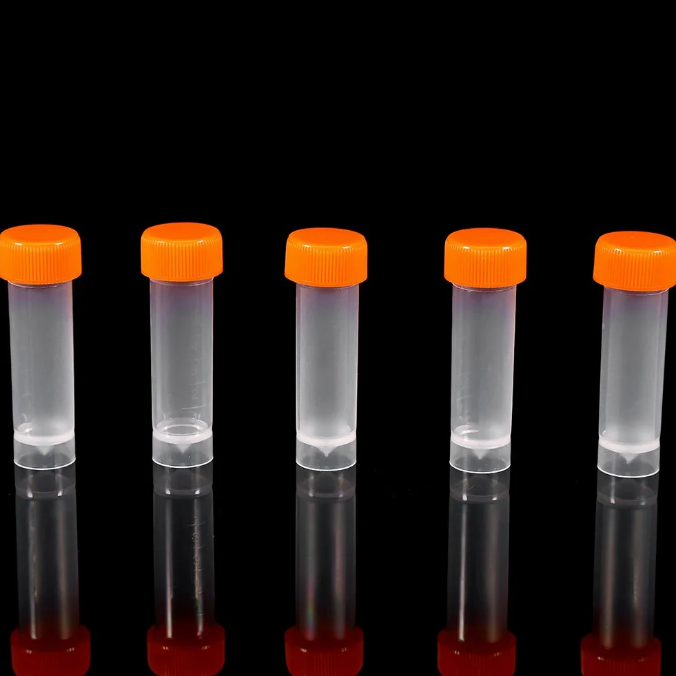 Plastikowe Probówki 5 ml z Pokrywką, 10 szt. Laboratoryjne z Podziałką