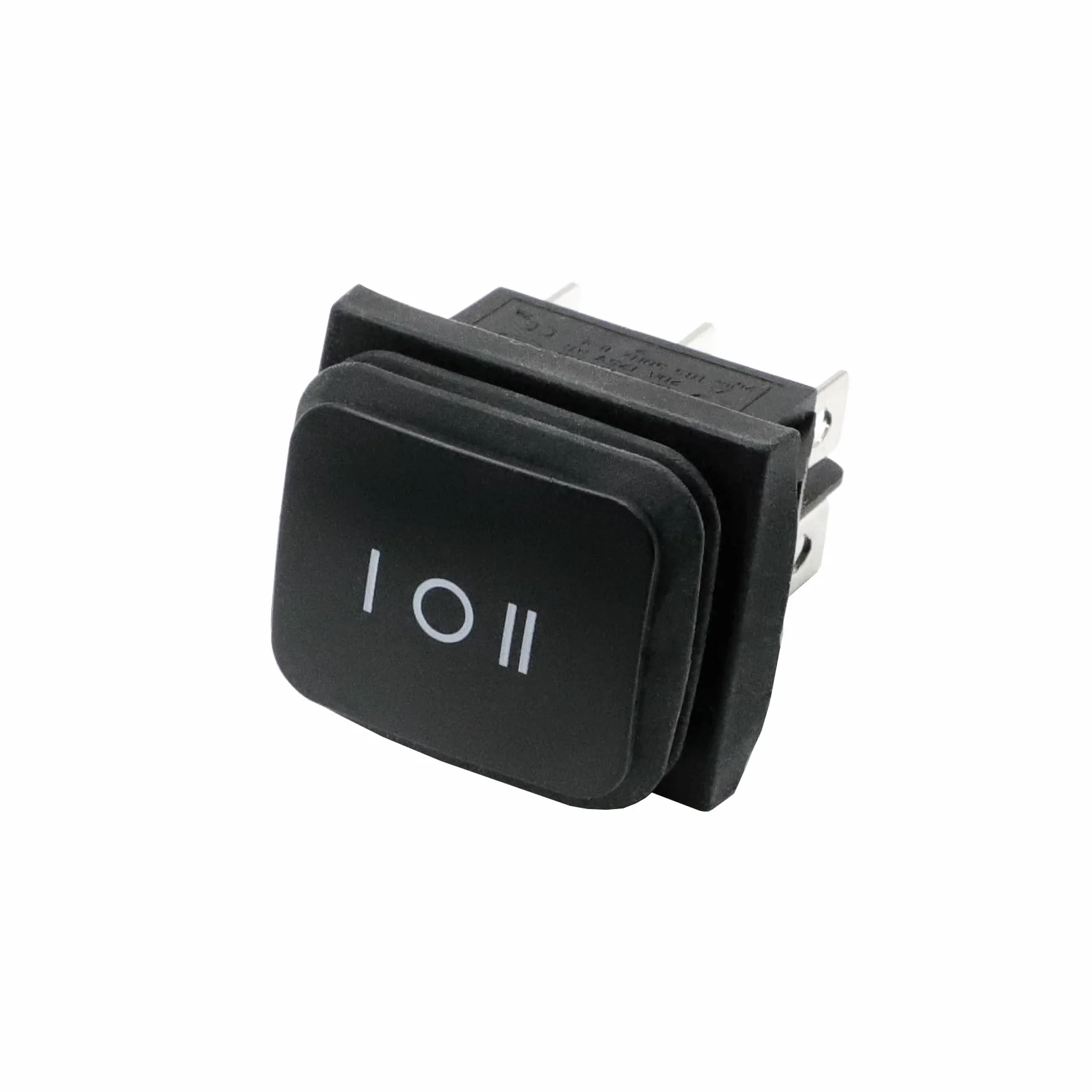 Rocker Switch, ON-Off-ON Switch, DPDT, 16A 250VAC, 6 Pins 3 pozycja, Z wodoodporny, Czarny 2Pcs