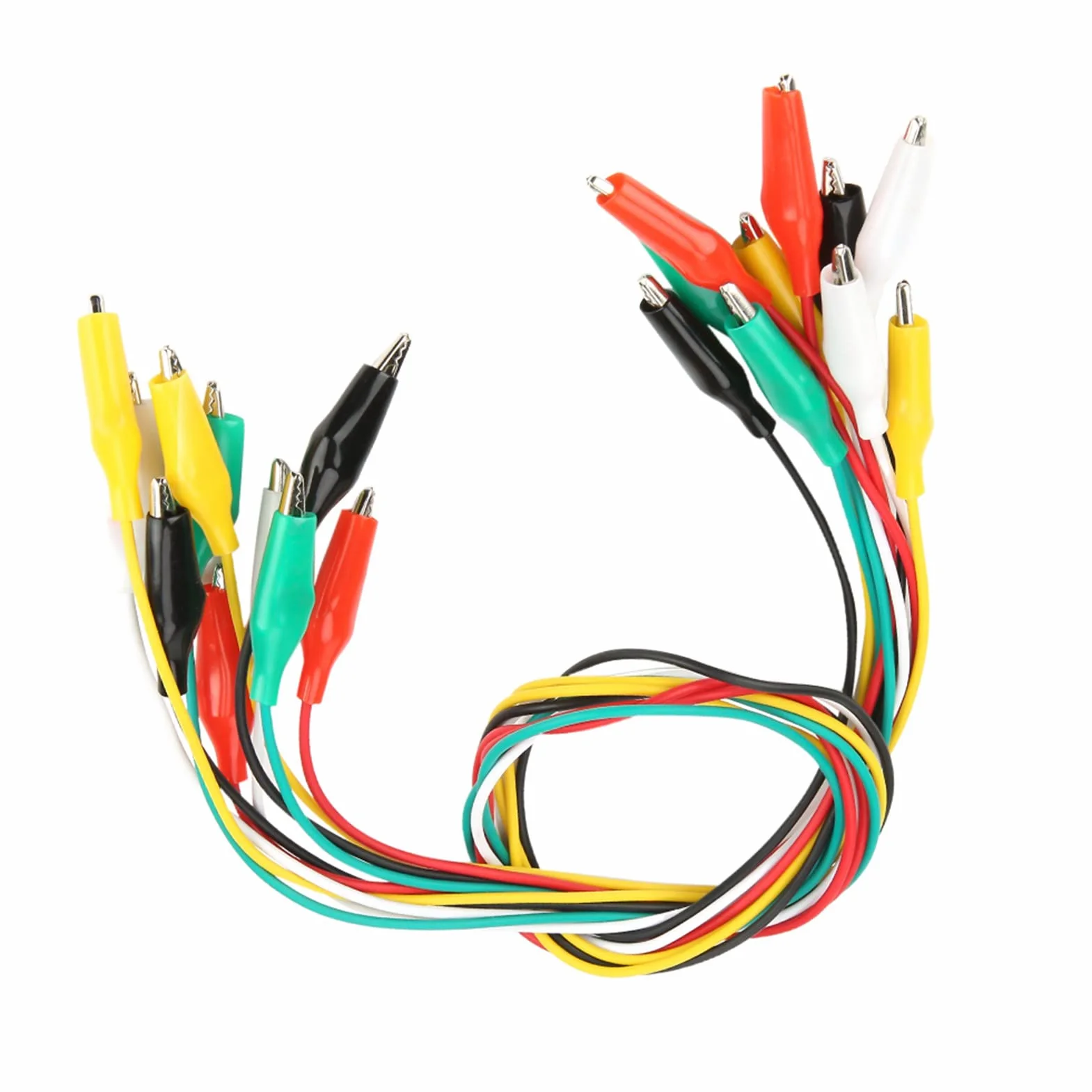 10 sztuk Klipsy Krokodylkowe 50cm Podwójnie Zakończone Średnica Drutu 2.5mm dla Urządzeń Elektrycznych i Elektroniki