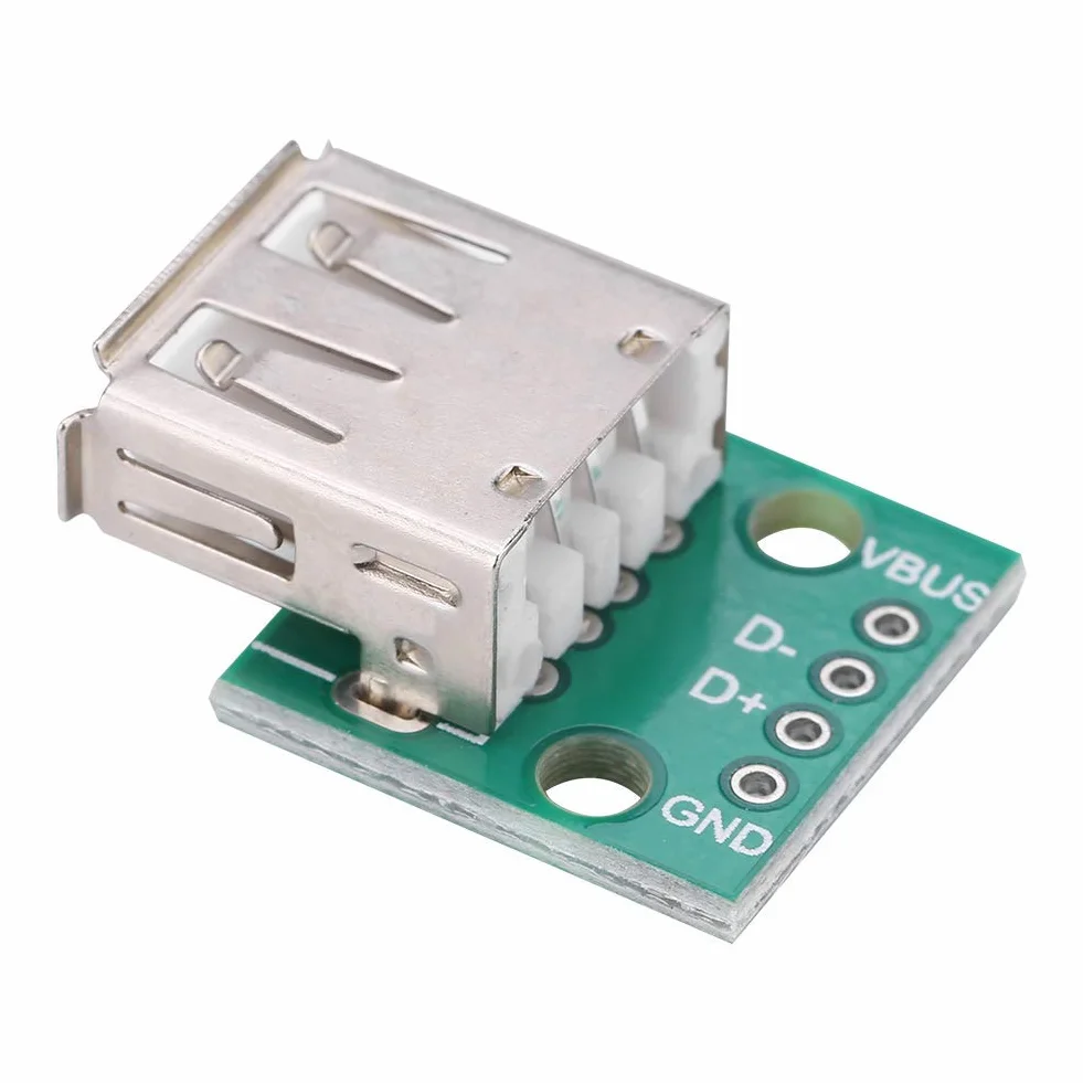10 sztuk tabliczka zaciskowa USB, adapter USB do płytki DIP, 2,54 mm żeńskie złącze USB do lutowania, tabliczka zaciskowa USB typu A 4-pinowa tablica korkowa Mini gniazdo USB do montażu na panelu