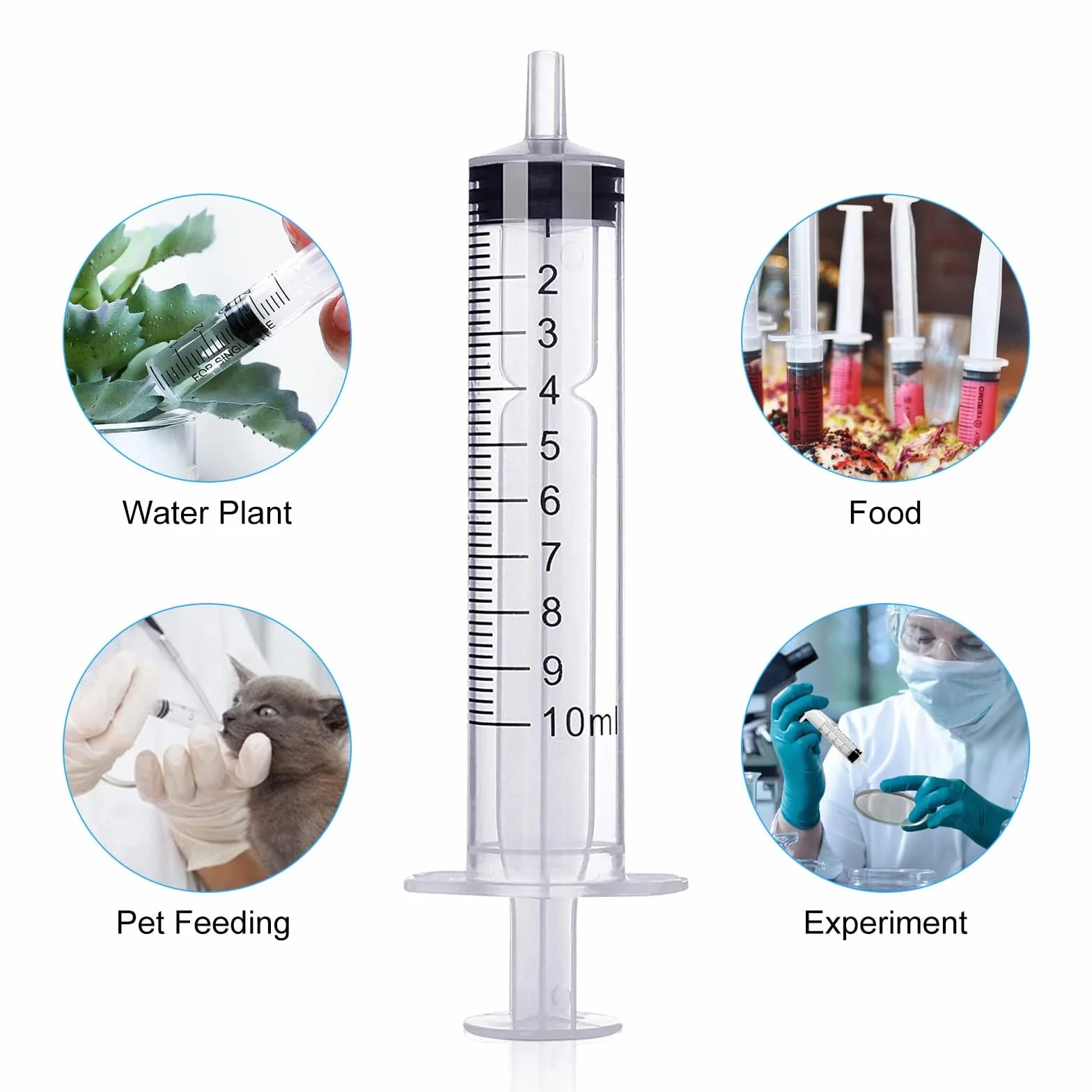 JOYSKY Strzykawka z tworzywa sztucznego 10 ml 8 sztuk sterylne bez igły