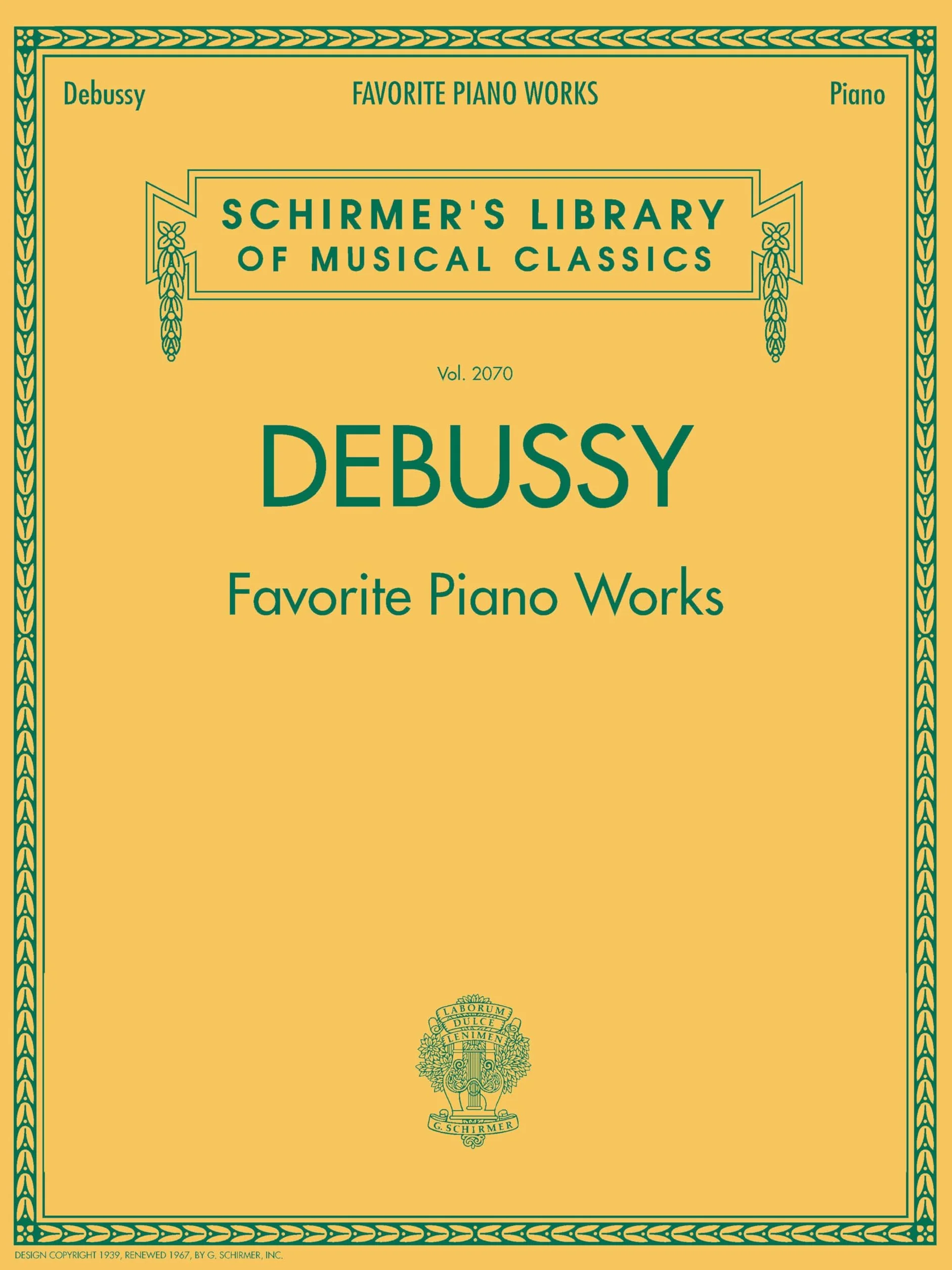 Schirmer Library of Classics Volume 2070 Favorite Piano Works