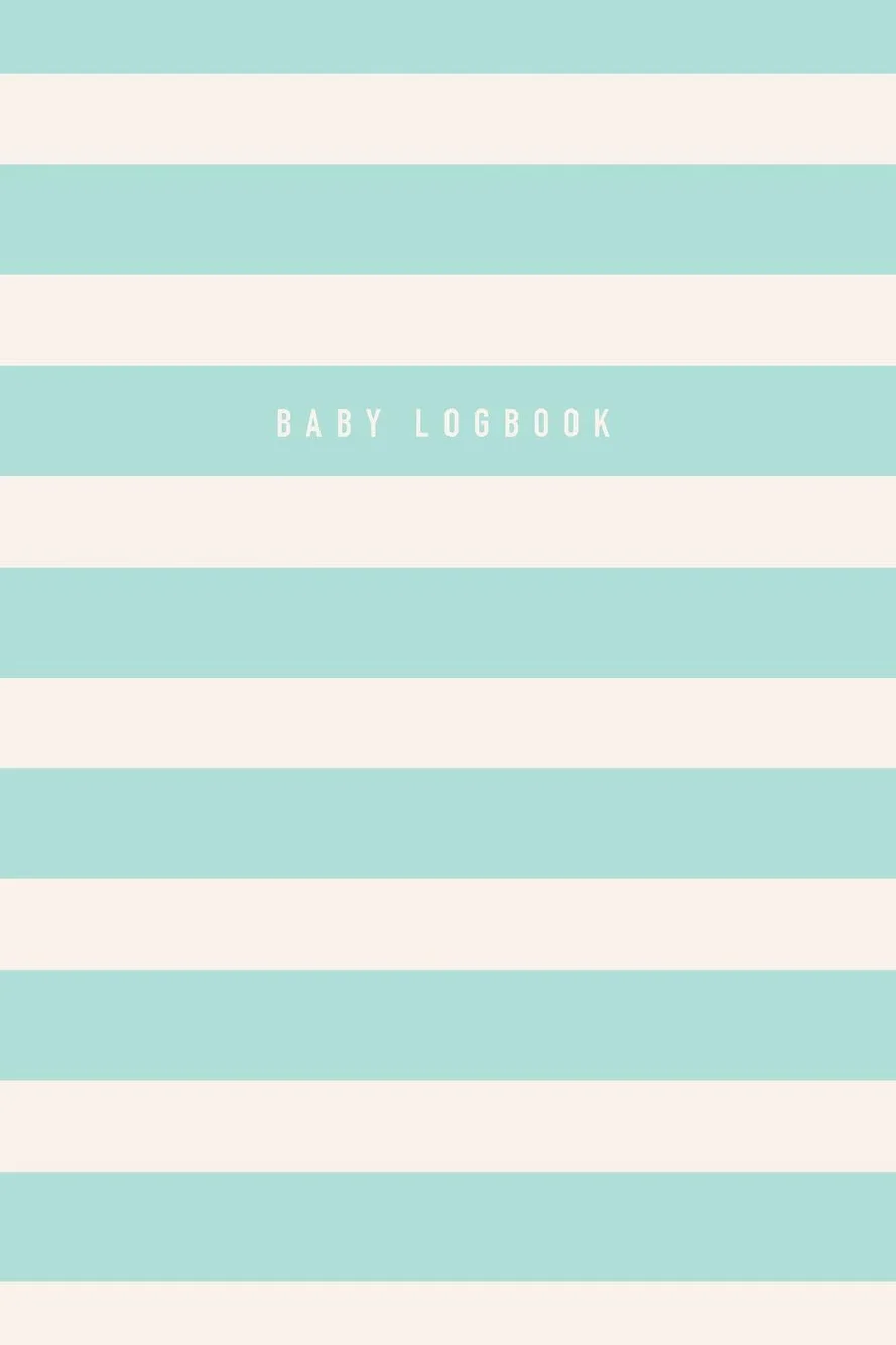 Baby Logbook Mint Green Stripes Tracker for Newborns Breastfeeding Journal Sleeping Baby Health Notebook