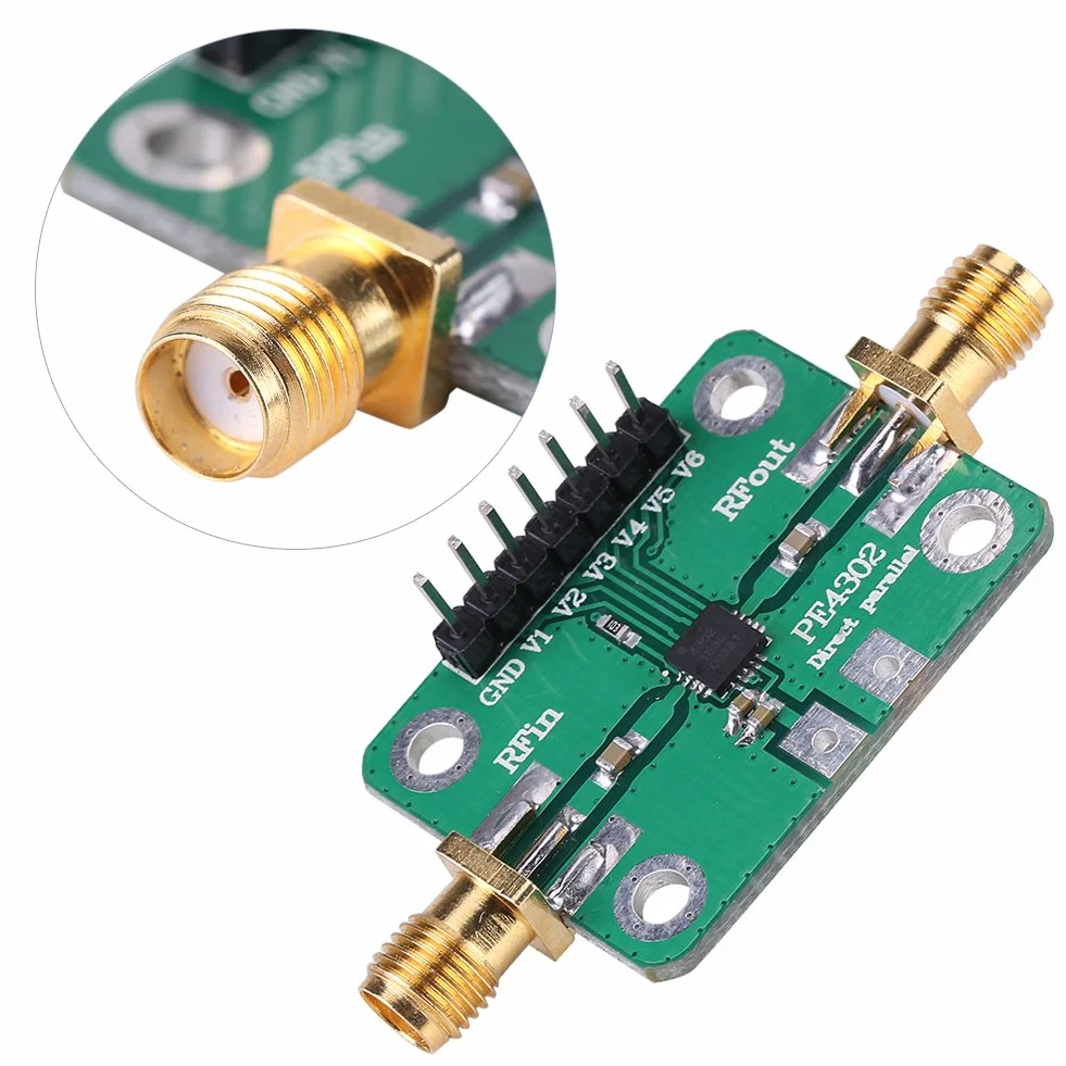 Tłumik (maksymalna amortyzacja 31,5d), moduł PE4302 NC Attenuator, cyfrowe sterowanie, tłumik 0,5 dB 6 bit, z gniazdem SMA równolegle Immediate Mode DC 5 V 1 MHz ~ 4 GHz