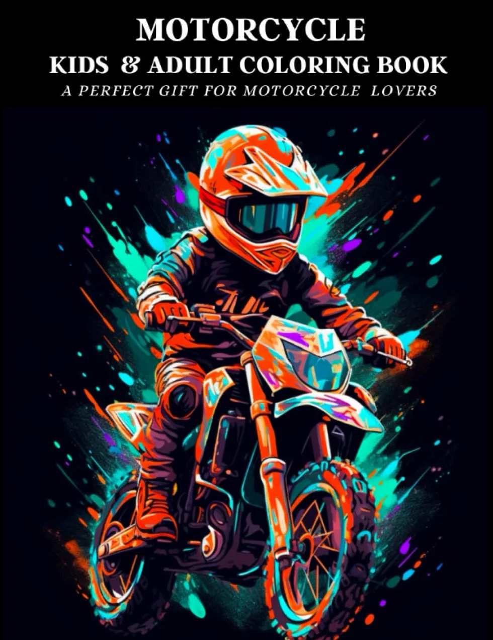 Motorcycle Coloring Book: Classic Retro & Sport Designs for Teens, Boys & Adults