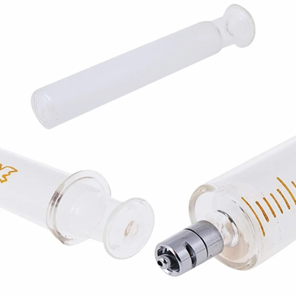 Szklana strzykawka Luer Lock 100 ml wielokrotnego użytku, metalowy kaliber wtryskiwacz laboratoryjny