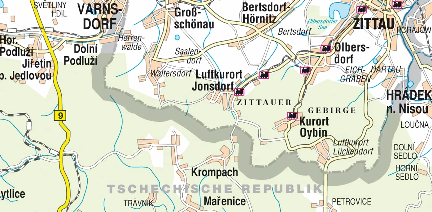 Zittauer Gebirge Wander- und Radwanderkarte 1:15 000 wetterfest reißfest