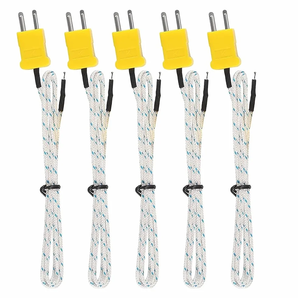 DollaTek 5 szt. K typ -50-400C czujnik temperatury sonda termopara 1 metr (3,3 stóp)