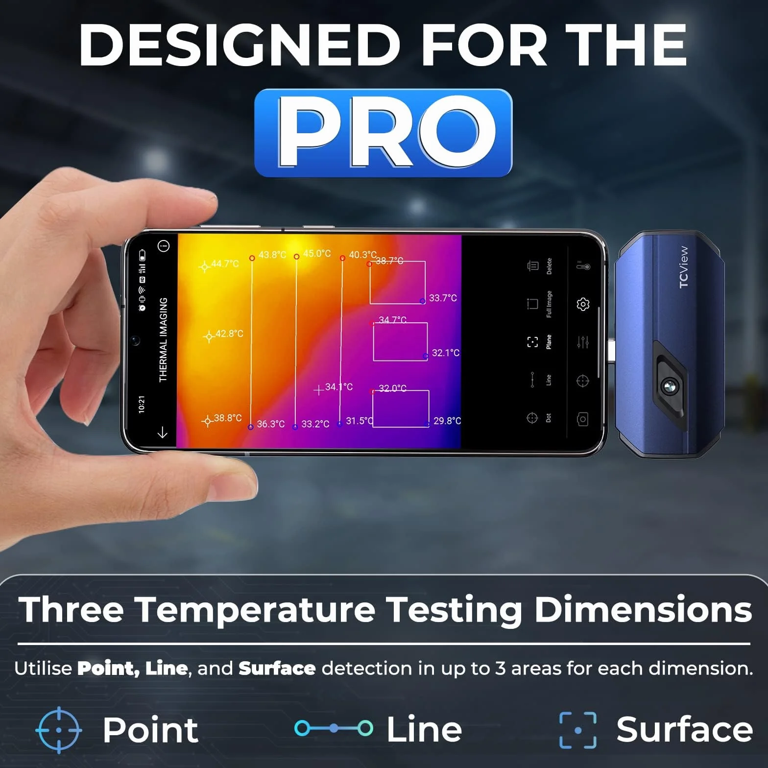 TOPDON TC001 Kamera termowizyjna, rozdzielczość 256 x 192, zakres testowy od -20°C do 550°C z dokładnością do 0,1 ℃, dla telefonów z systemem Android / tabletów i laptopów z systemem Windows