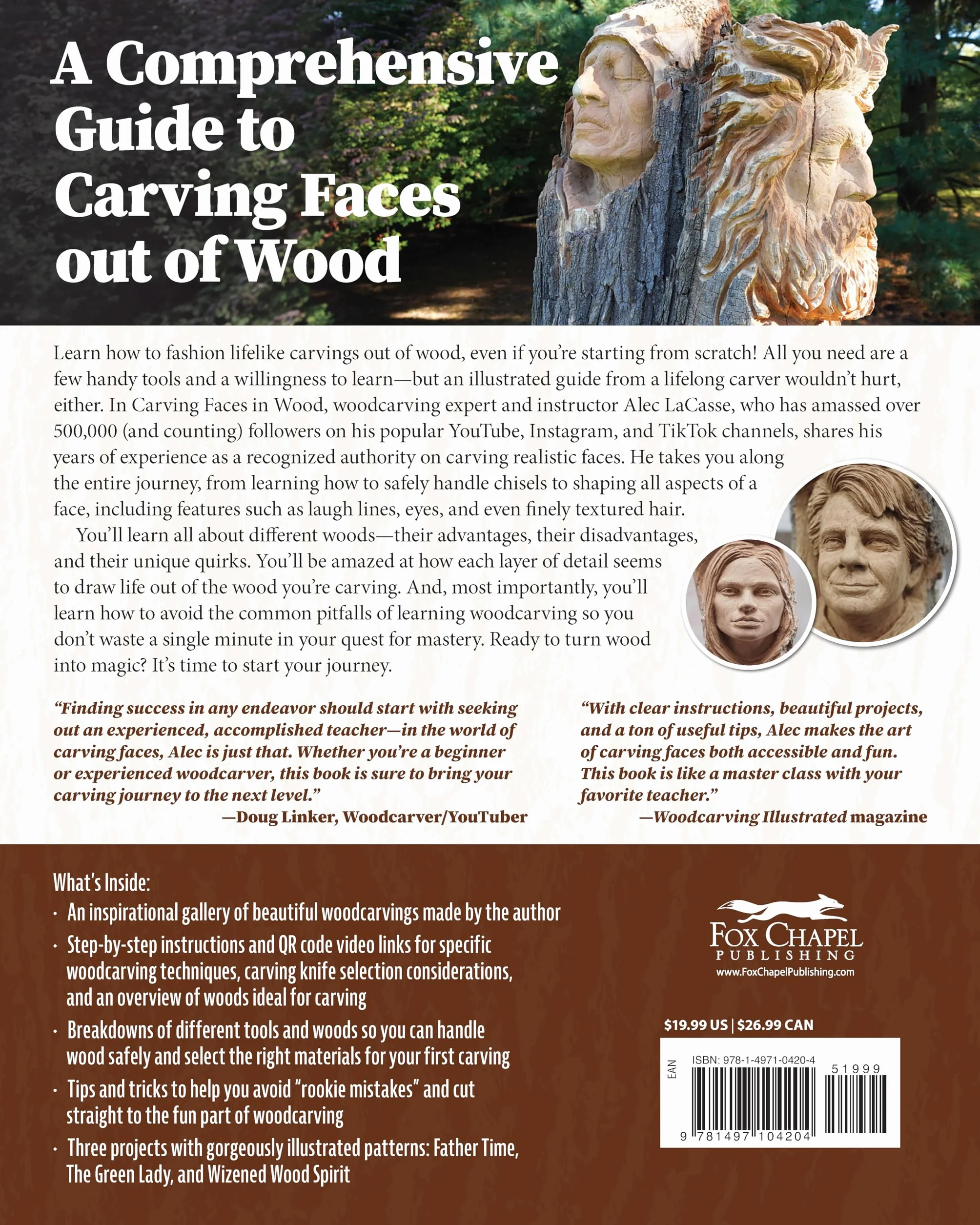 Carving Faces in Wood: Beginner's Guide to Creating Lifelike Eyes, Noses, Mouths, and Hair