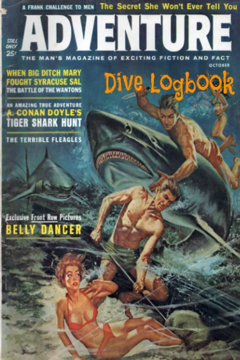 Adventure Dive Logbook: Track & Record 100 Dives - Vintage Magazine Style Design Paperback
