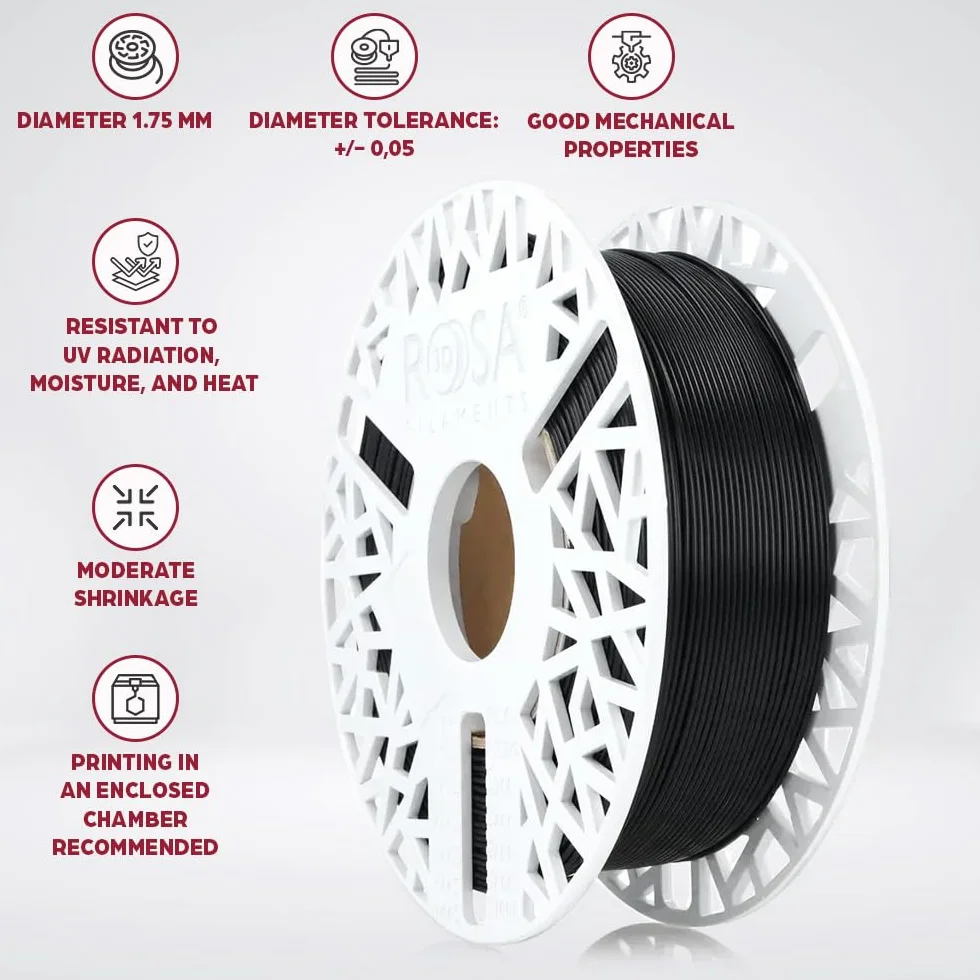 ROSA3D ASA Filament 1,75 mm Czarny 1 kg