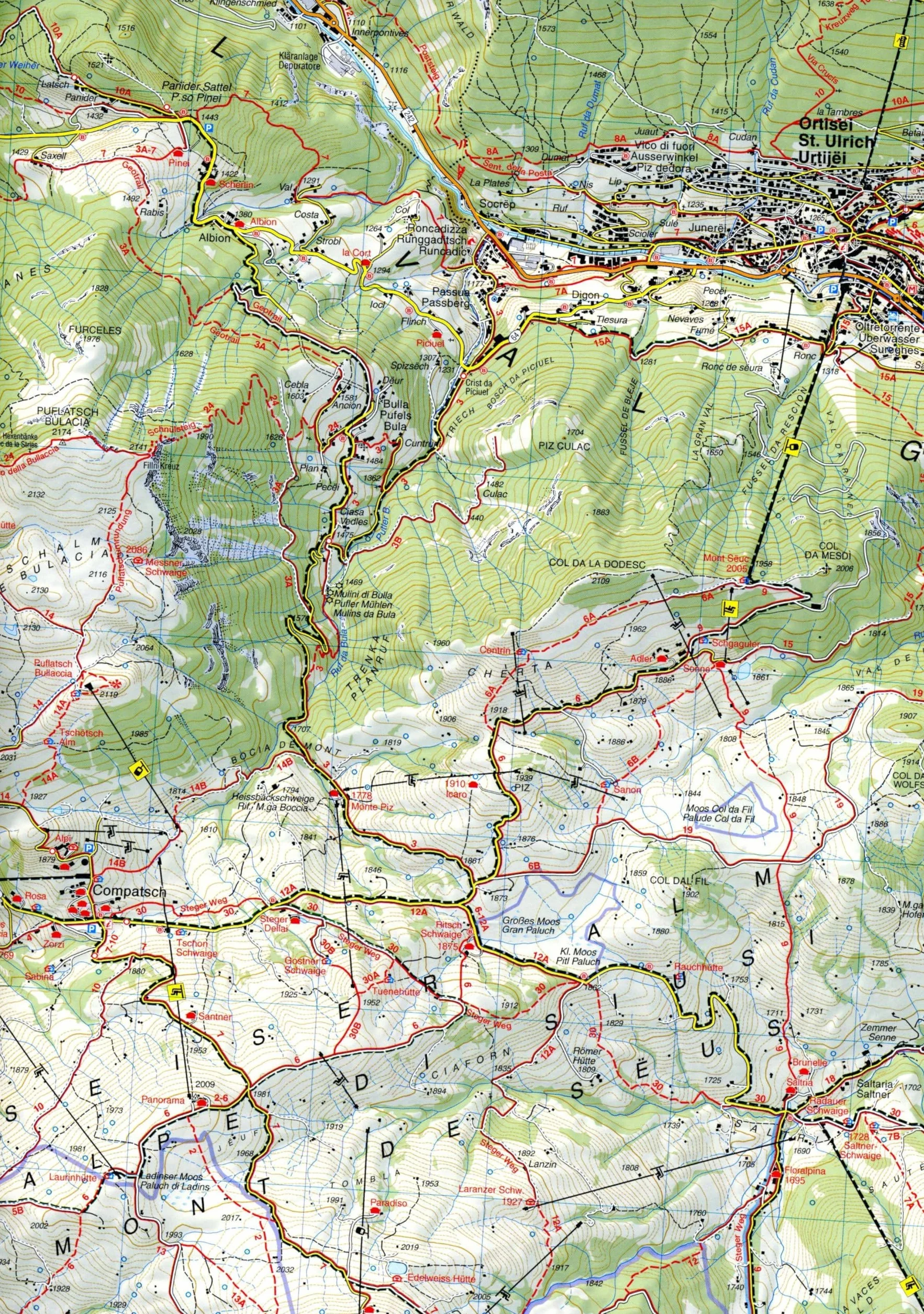 Alpe di Siusi Val Gardena Gröden Carta topografica 1:25.000 05