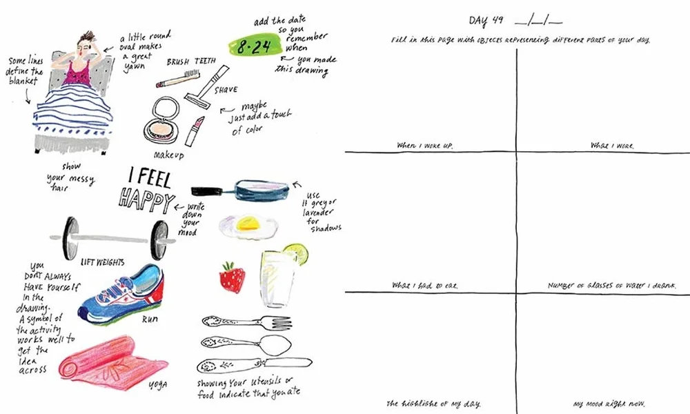 100 Days of Drawing Guided Sketchbook: Sketch, Paint, and Doodle