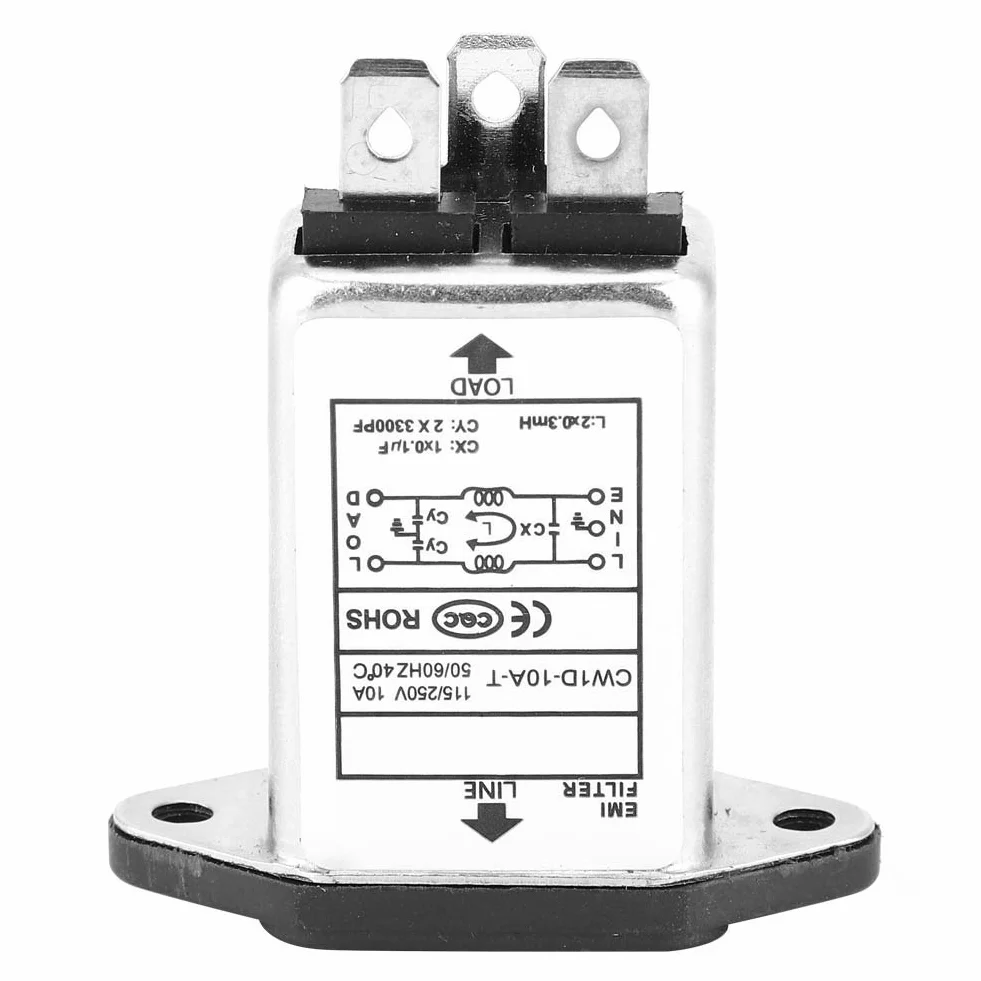 Filtr EMI gniazdo Panel Mount 10A komponentów elektronicznych
