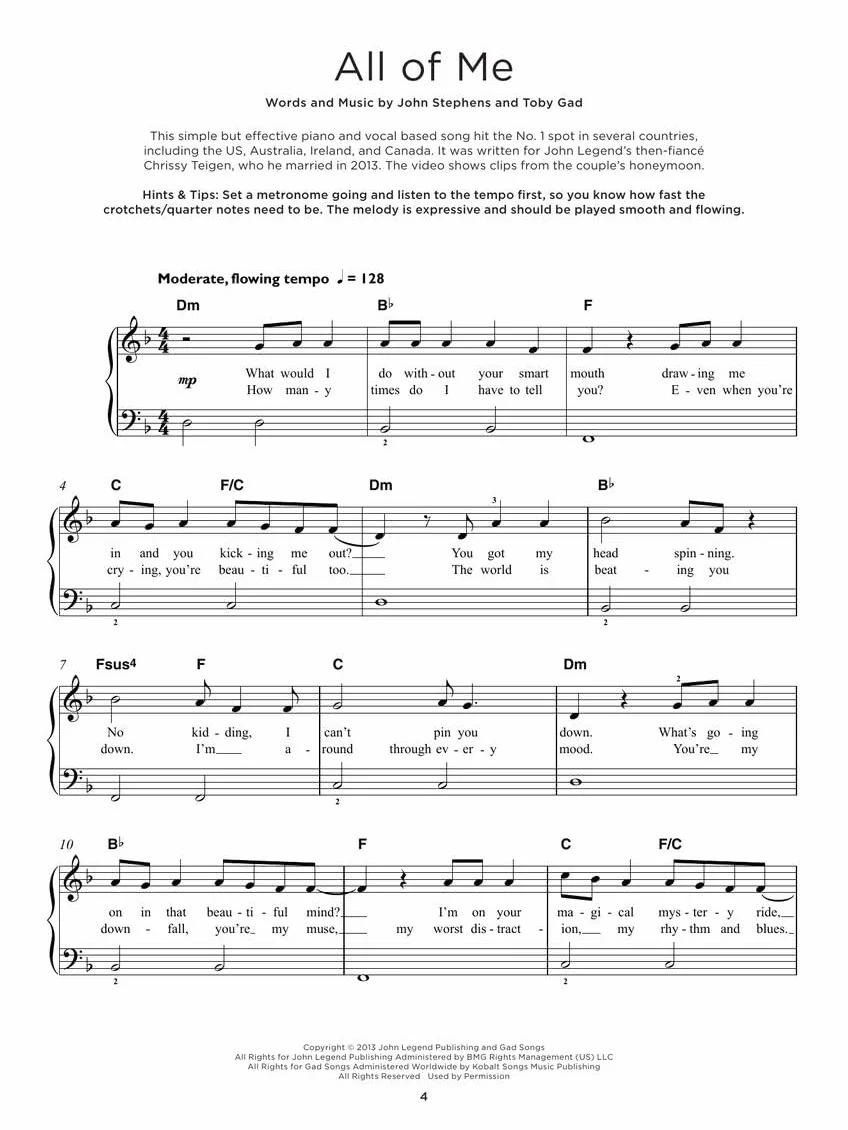 40 of the Most Beautiful Songs Ever: Really Easy Piano Series with Lyrics & Performance Tips