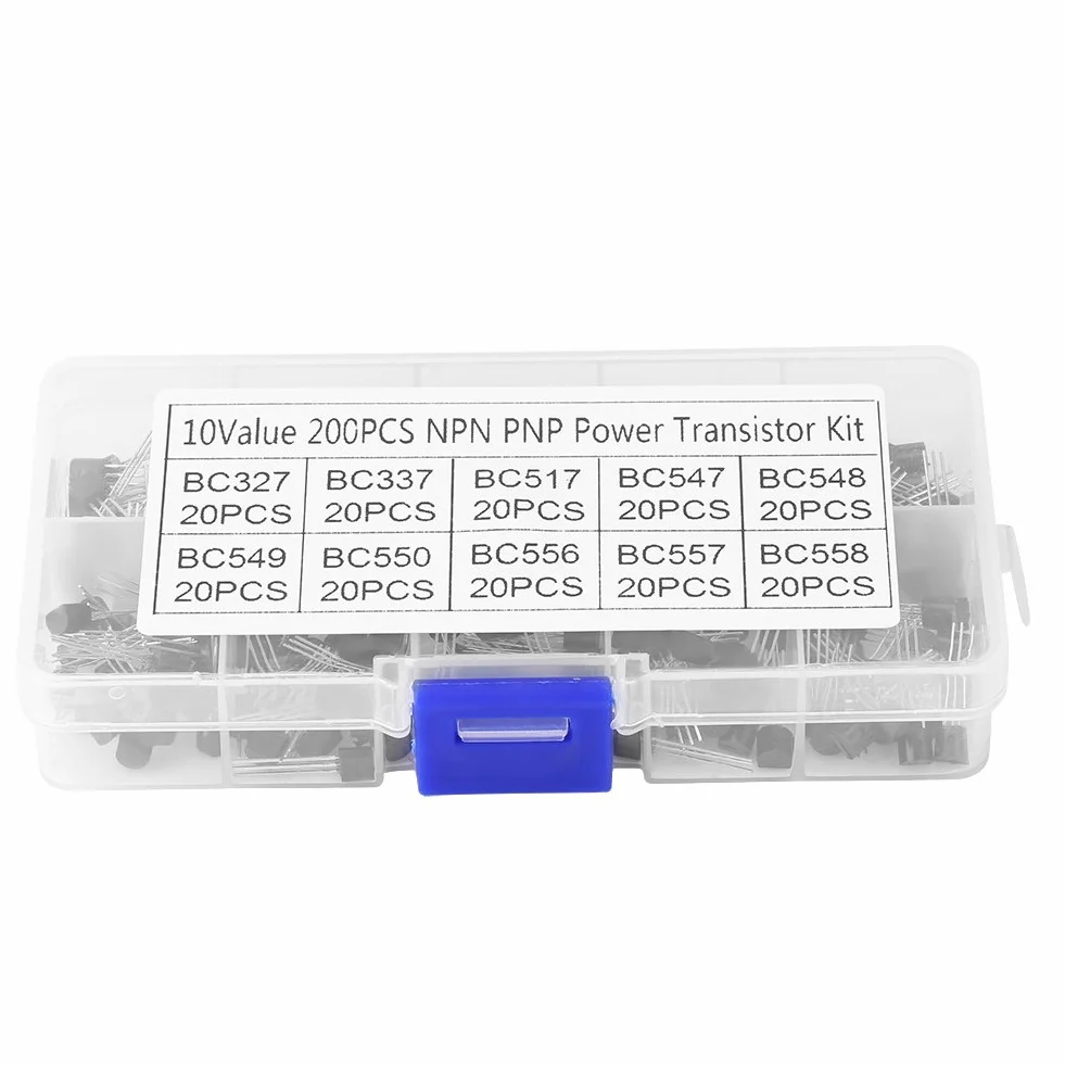 Zestaw tranzystorów NPN PNP 200 szt. BC327-BC558 TO-92