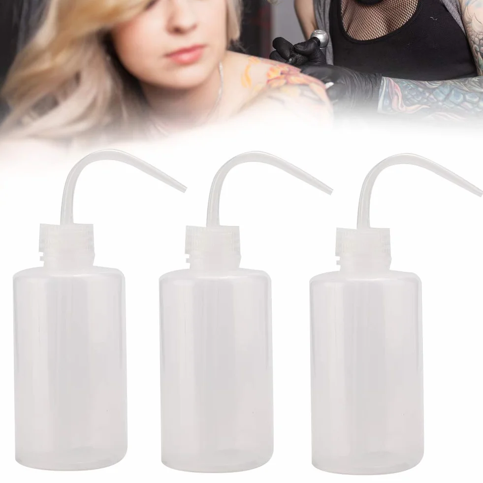 3szt 250ml Tatuaż Wash Curved Style czyszczenia butelek Squeeze Plastikowe algi zielone podlewania plastikowy wycisnąć tryskawkę Bezpieczeństwo butelce