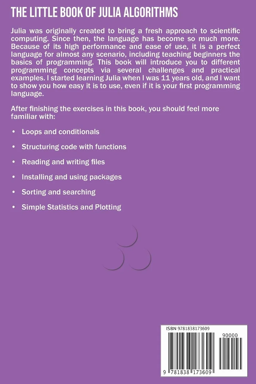The Little Book of Julia Algorithms: A workbook to develop fluency in Julia programming