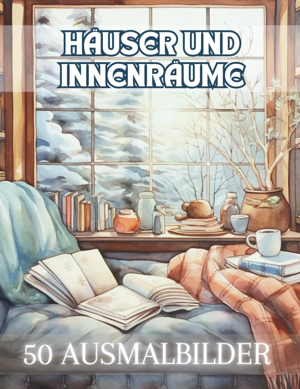 Häuser und Innenräume: Malbuch für Erwachsene | 50 Anti-Stress-Malvorlagen, für die Kreativität |