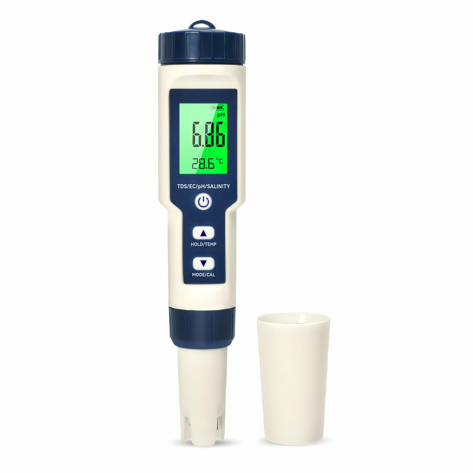 Miernik ph wody, pH/TDS/EC/zasolenia/termometr 5 w 1 z wyświetlaczem LCD, miernik ph basen o wysokiej czułości, automatyczna kompensacja temperatury, odpowiedni do hydroponiki, akwarium
