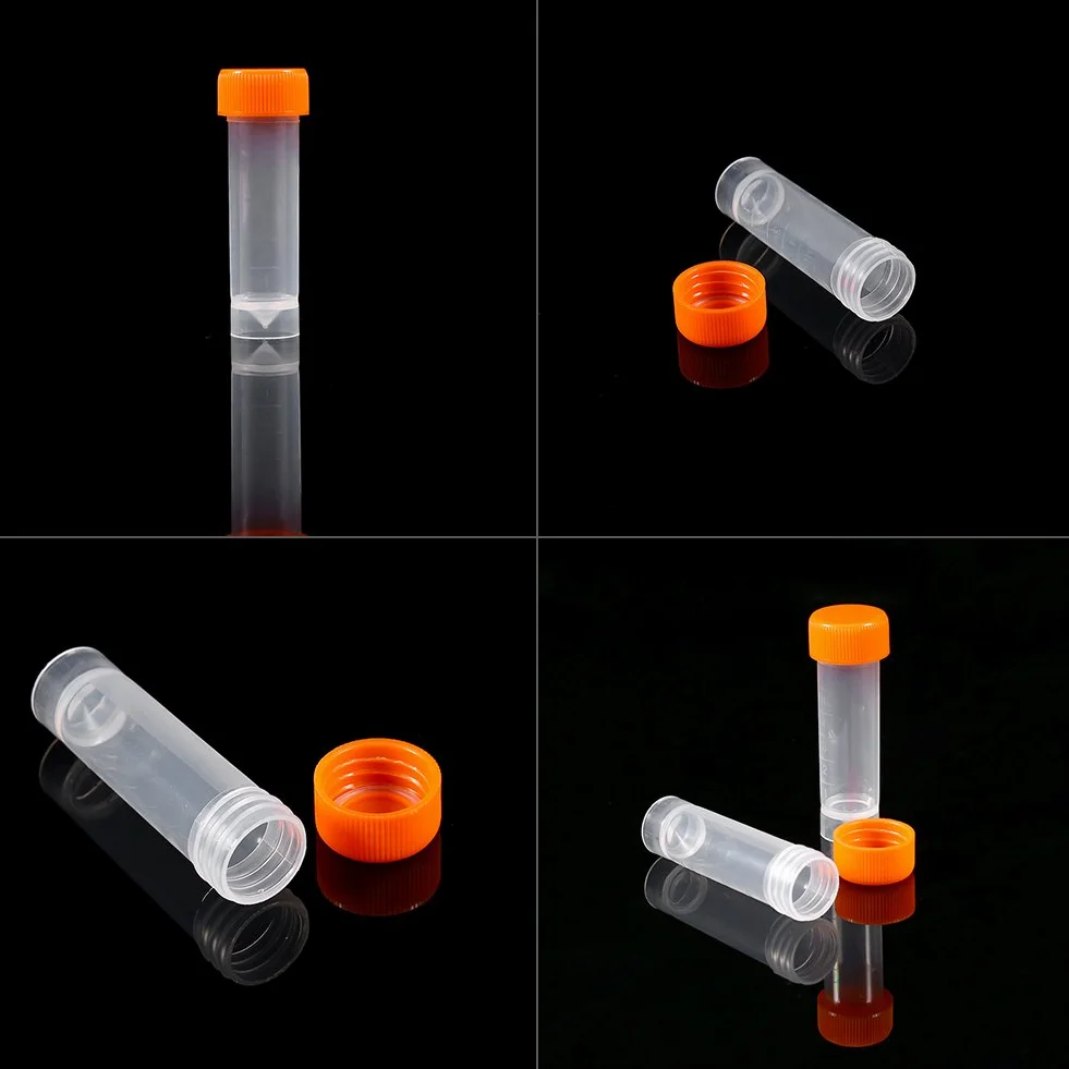 Plastikowe Probówki 5 ml z Pokrywką, 10 szt. Laboratoryjne z Podziałką