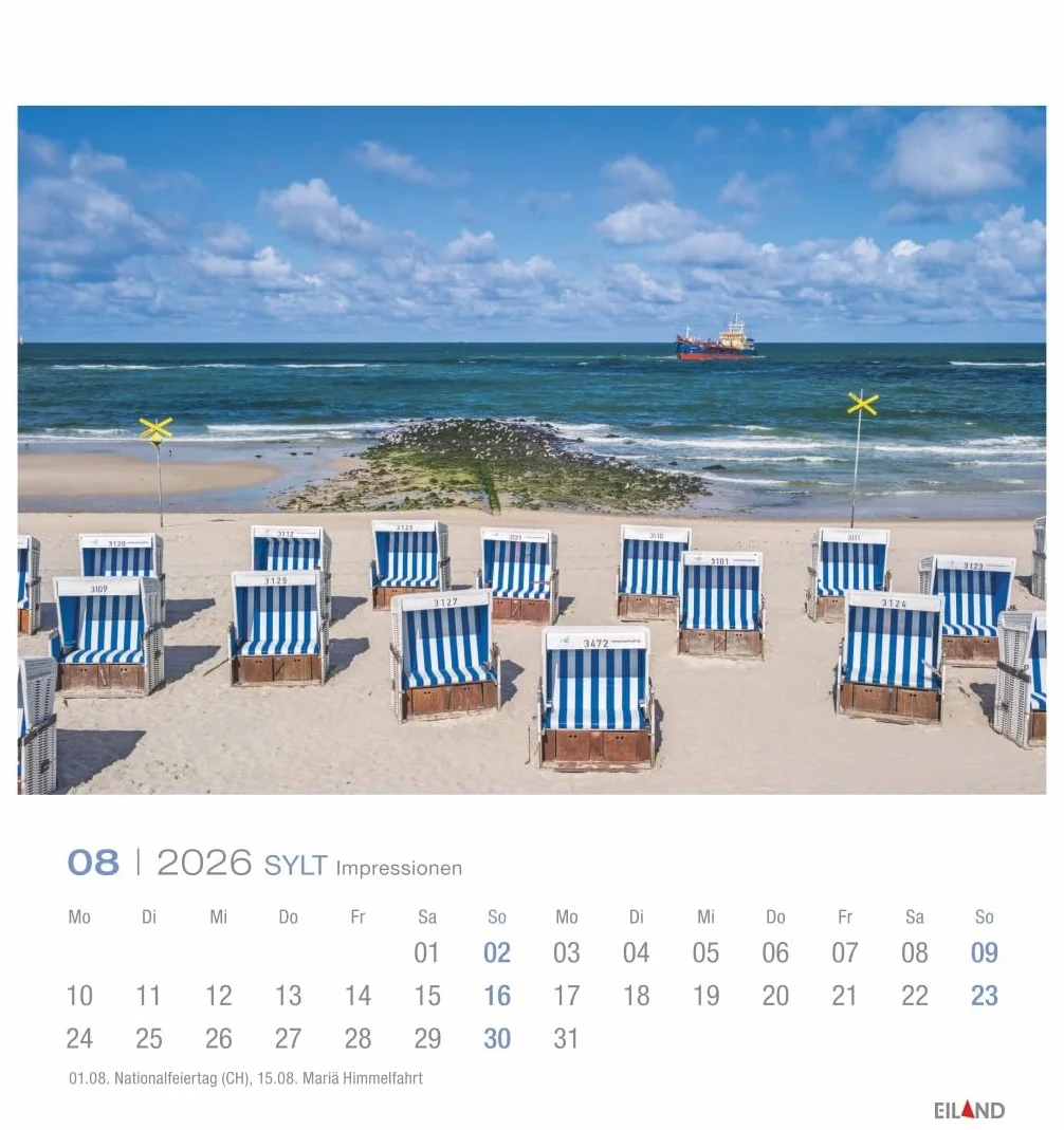 Sylt Impressionen Postkartenkalender 2026: Die schönsten Seiten der Insel, Fotokalender mit monatlichen Postkarten