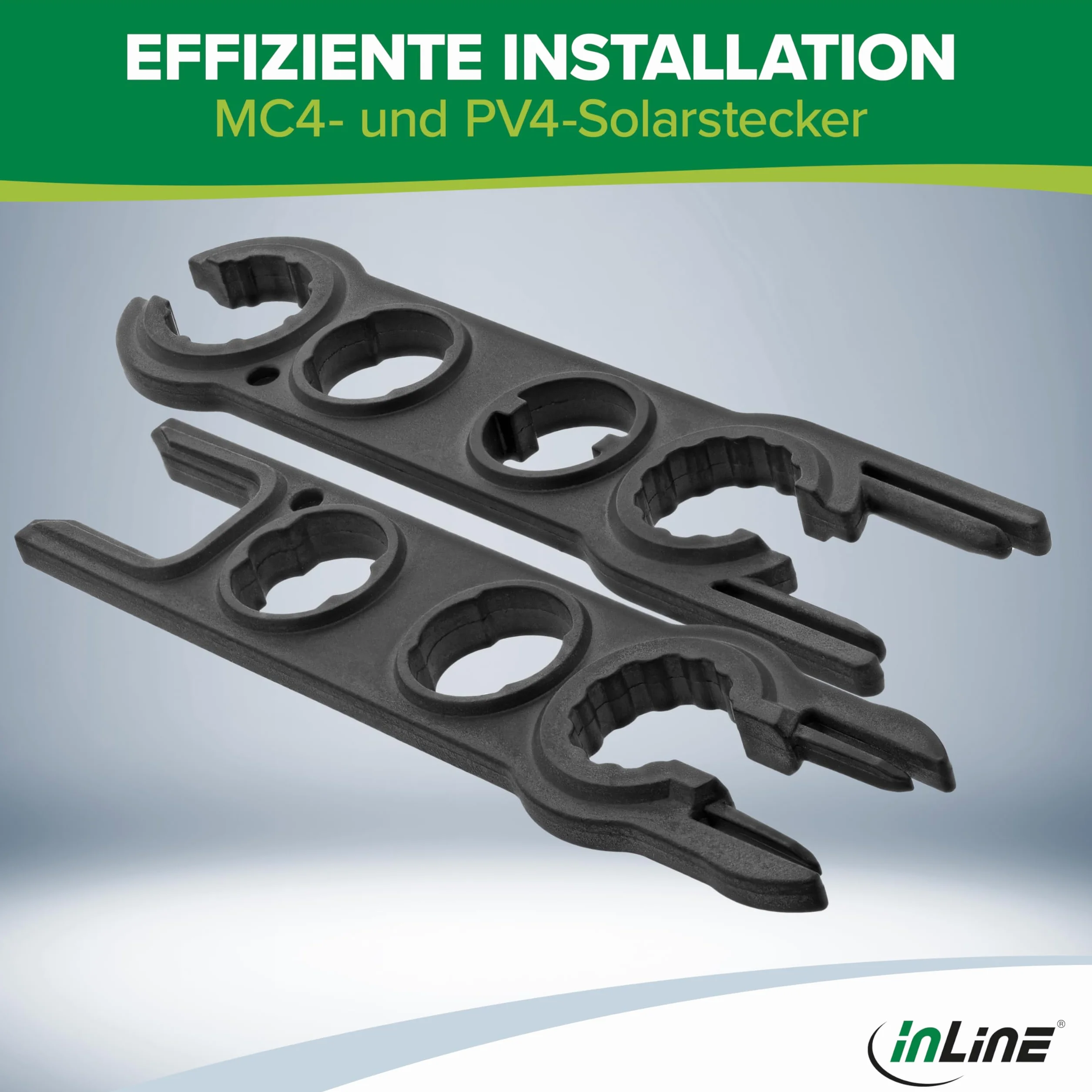 InLine Klucz montażowy do wtyczki solarnej MC4 / PV4, zestaw 2 sztuk, wytrzymały i trwały, wydajna instalacja, 94103
