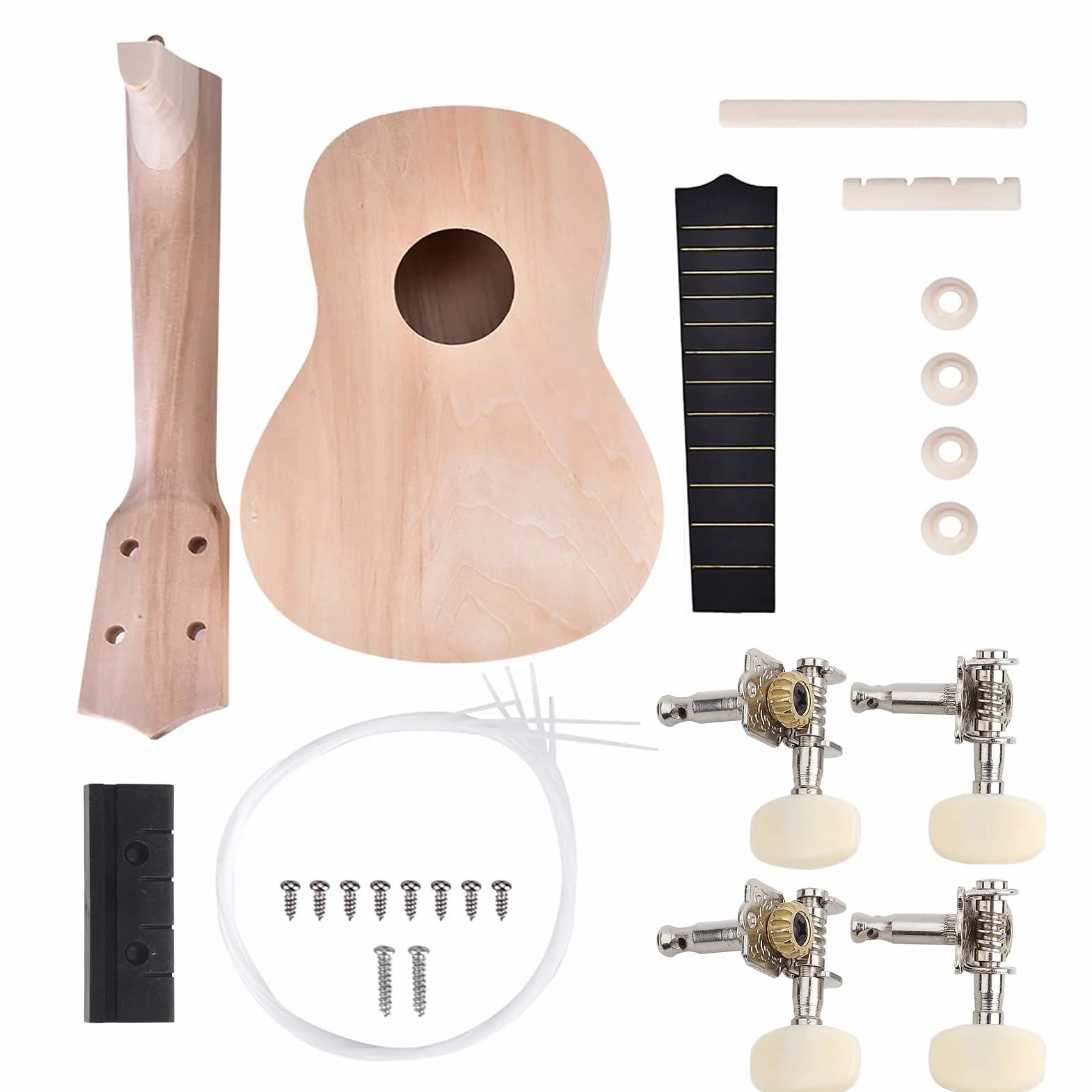 Zestaw do Ukulele DIY 4-strunowy Lipa Instrument Muzyczny dla Początkujących